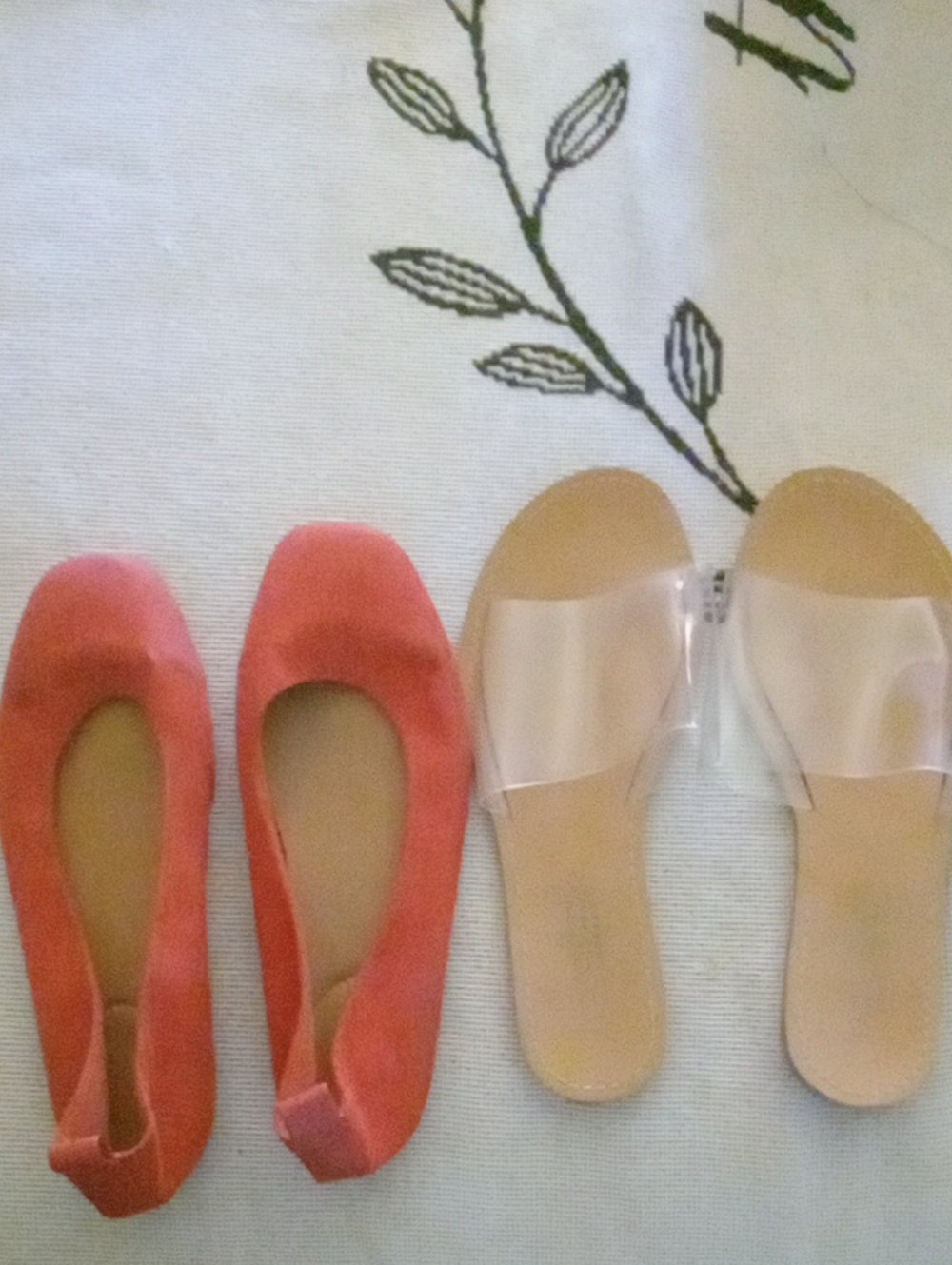 Coral Suede Ballet Flats for Women Size 6.5 Good Condition